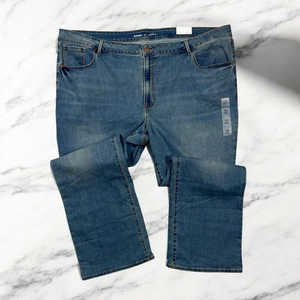 Old Navy Mid Rise Kicker Boot Cut Jeans Plus Size 26 28 Medium Willow 449996